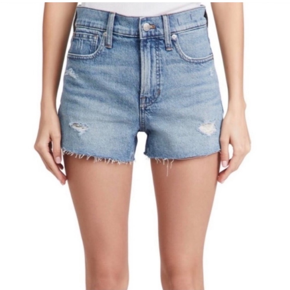 Madewell Distressed Blue Jean Shorts